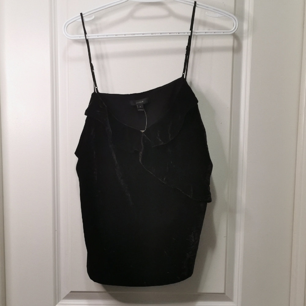 J.Crew Elegant Black‎ Velvet tank Top